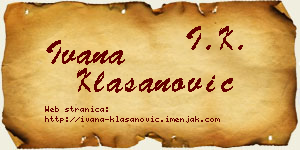 Ivana Klasanović vizit kartica